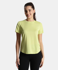 Microfiber Fabric Regular Fit Half Sleeve Breathable Mesh T-Shirt - Daiquiri Green