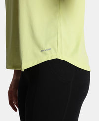 Microfiber Fabric Regular Fit Half Sleeve Breathable Mesh T-Shirt - Daiquiri Green