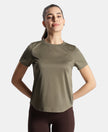 Microfiber Fabric Regular Fit Half Sleeve Breathable Mesh T-Shirt - Earth