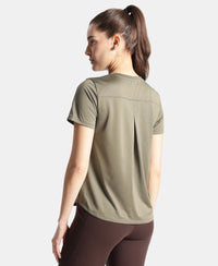 Microfiber Fabric Regular Fit Half Sleeve Breathable Mesh T-Shirt - Earth