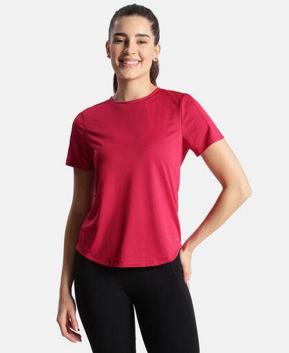 Microfiber Fabric Regular Fit Half Sleeve Breathable Mesh T-Shirt - Granita