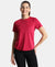 Microfiber Fabric Regular Fit Half Sleeve Breathable Mesh T-Shirt - Granita