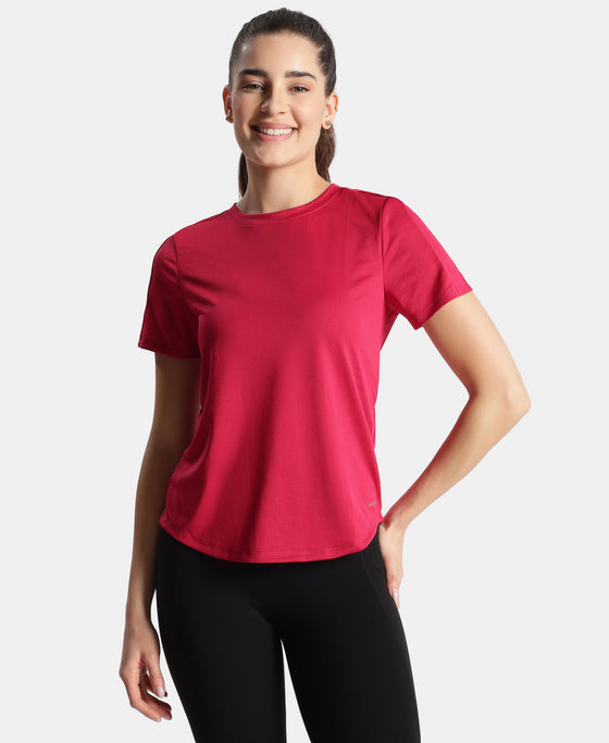 Microfiber Fabric Regular Fit Half Sleeve Breathable Mesh T-Shirt - Granita