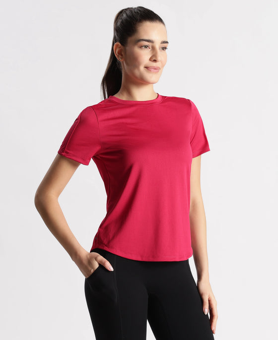 Microfiber Fabric Regular Fit Half Sleeve Breathable Mesh T-Shirt - Granita