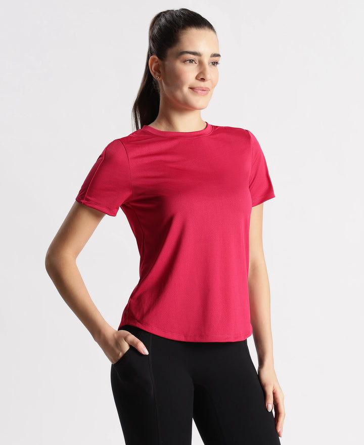 Microfiber Fabric Regular Fit Half Sleeve Breathable Mesh T-Shirt - Granita