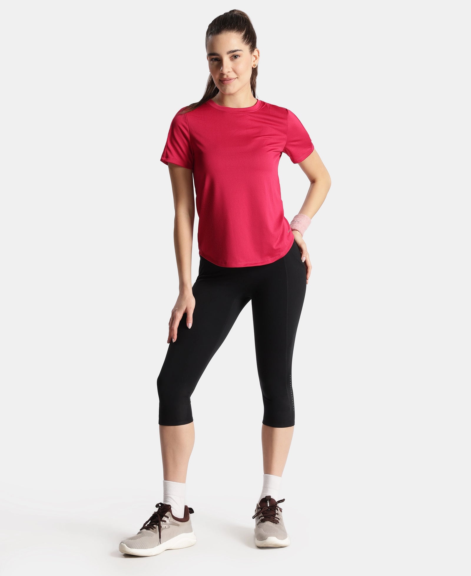 Microfiber Fabric Regular Fit Half Sleeve Breathable Mesh T-Shirt - Granita