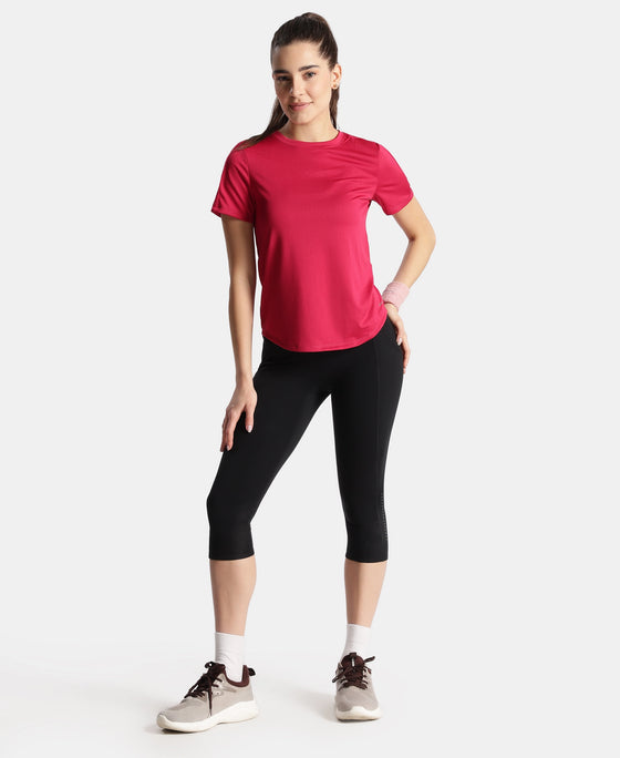 Microfiber Fabric Regular Fit Half Sleeve Breathable Mesh T-Shirt - Granita