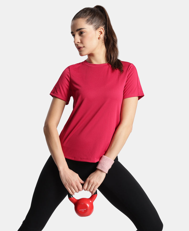 Microfiber Fabric Regular Fit Half Sleeve Breathable Mesh T-Shirt - Granita