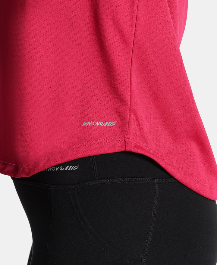 Microfiber Fabric Regular Fit Half Sleeve Breathable Mesh T-Shirt - Granita