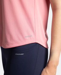 Microfiber Fabric Regular Fit Half Sleeve Breathable Mesh T-Shirt - Rose