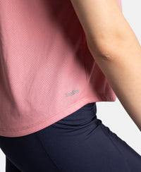 Microfiber Fabric Regular Fit Half Sleeve Breathable Mesh T-Shirt - Rose