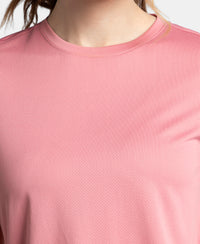 Microfiber Fabric Regular Fit Half Sleeve Breathable Mesh T-Shirt - Rose