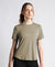 Microfiber Fabric Regular Fit Half Sleeve Breathable Mesh Tshirt with Curved Hem Styling - Earth