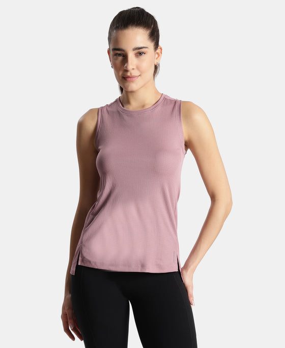 Microfiber Fabric Regular Fit Tank Top with StayDry Treatment - Dusky Orchid