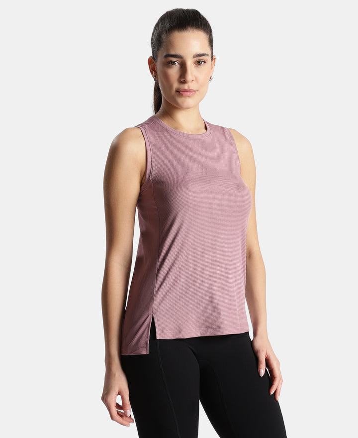 Microfiber Fabric Regular Fit Tank Top with StayDry Treatment - Dusky Orchid