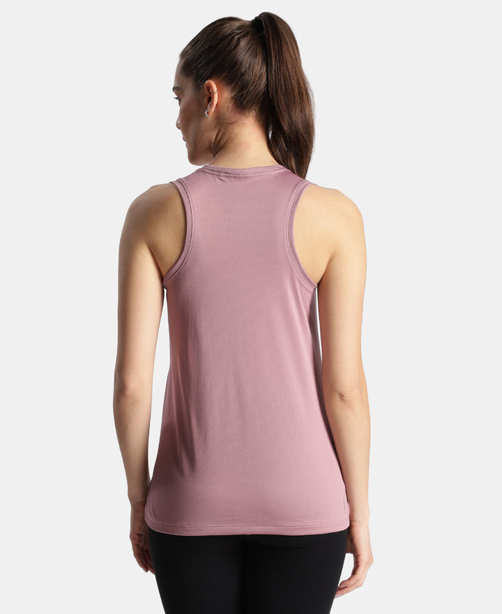 Microfiber Fabric Regular Fit Tank Top with StayDry Treatment - Dusky Orchid