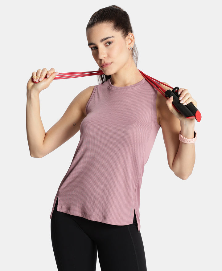 Microfiber Fabric Regular Fit Tank Top with StayDry Treatment - Dusky Orchid