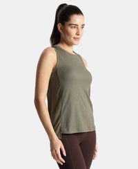 Microfiber Fabric Regular Fit Tank Top with StayDry Treatment - Earth