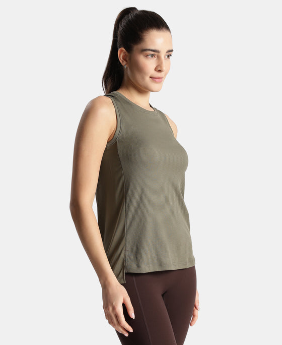 Microfiber Fabric Regular Fit Tank Top with StayDry Treatment - Earth
