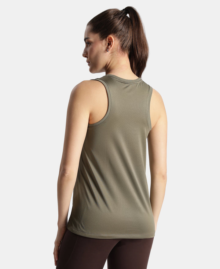 Microfiber Fabric Regular Fit Tank Top with StayDry Treatment - Earth