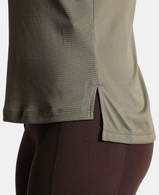 Microfiber Fabric Regular Fit Tank Top with StayDry Treatment - Earth
