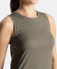 Microfiber Fabric Regular Fit Tank Top with StayDry Treatment - Earth