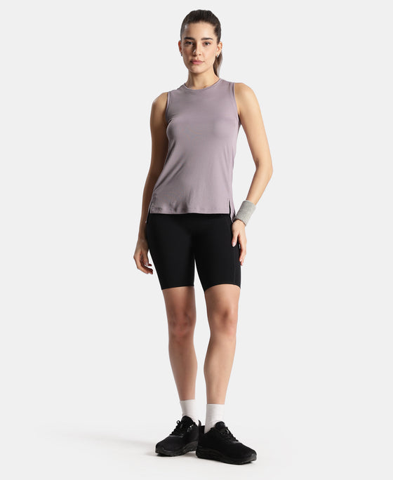 Microfiber Fabric Regular Fit Tank Top with StayDry Treatment - Gray Ridge
