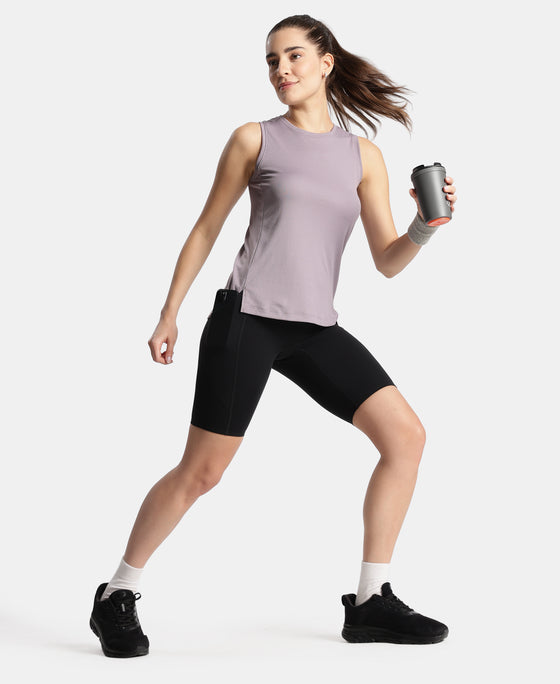 Microfiber Fabric Regular Fit Tank Top with StayDry Treatment - Gray Ridge