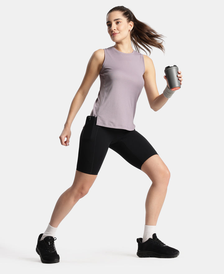 Microfiber Fabric Regular Fit Tank Top with StayDry Treatment - Gray Ridge
