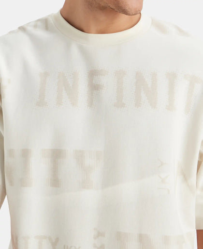 Super Combed Cotton Rich Graphic Printed Oversized T-Shirt - Snow White