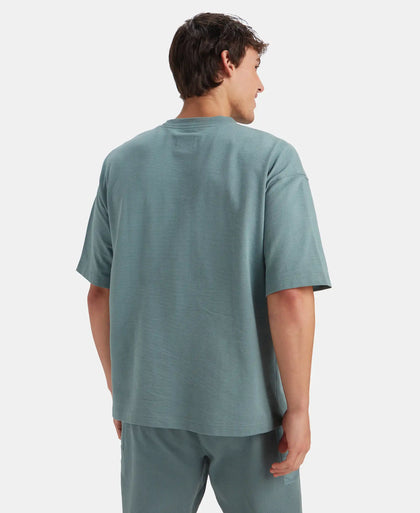Super Combed Cotton Oversized T-Shirt with Zipper Pocket - China Blue