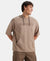 Super Combed Cotton French Terry Oversized Hoodie T-Shirt - Taupe Grey