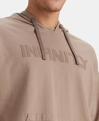 Super Combed Cotton French Terry Oversized Hoodie T-Shirt - Taupe Grey