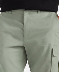 Super Combed Mercerised Cotton Woven Straight Fit Cargo Shorts with Side Pockets - Iceberg Green