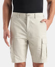 Super Combed Cotton Woven Straight Fit Cargo Shorts with Seven Pockets - Moonstruck