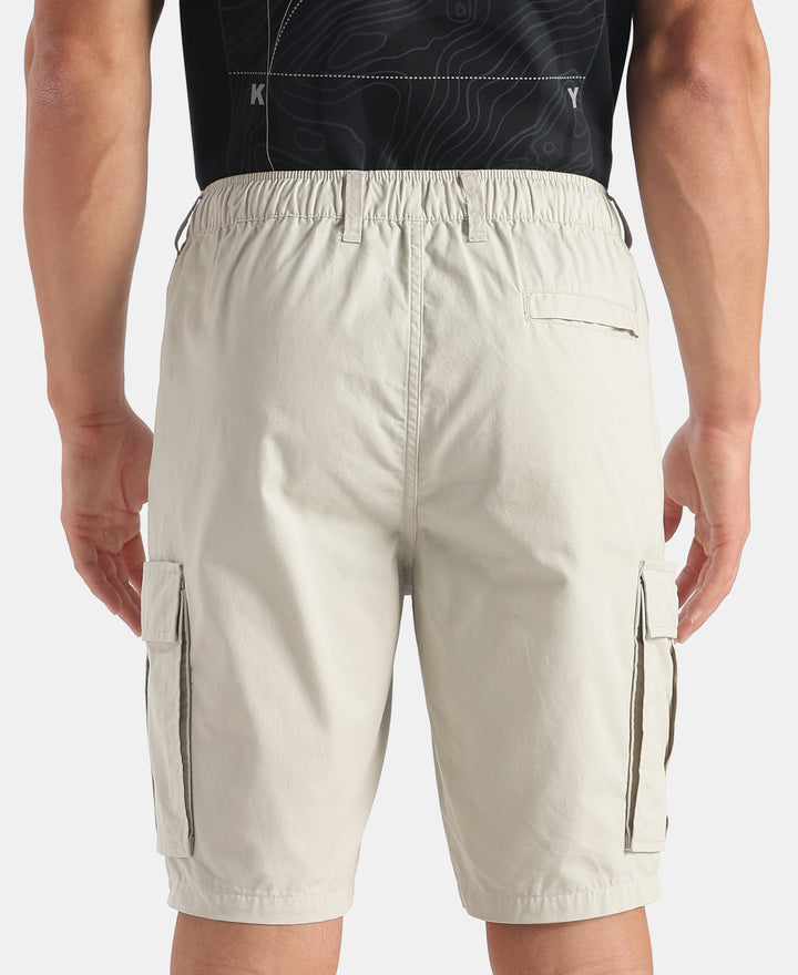 Super Combed Cotton Woven Straight Fit Cargo Shorts with Seven Pockets - Moonstruck