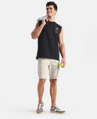Super Combed Cotton Woven Straight Fit Cargo Shorts with Seven Pockets - Moonstruck