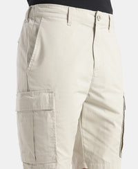 Super Combed Cotton Woven Straight Fit Cargo Shorts with Seven Pockets - Moonstruck