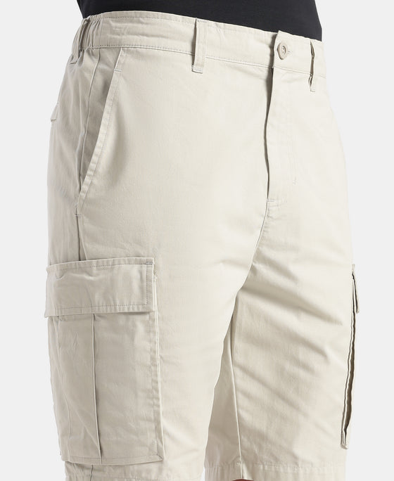 Super Combed Cotton Woven Straight Fit Cargo Shorts with Seven Pockets - Moonstruck