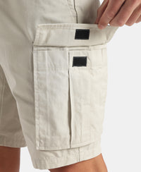 Super Combed Cotton Woven Straight Fit Cargo Shorts with Seven Pockets - Moonstruck