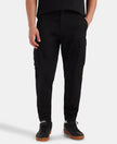 Super Combed Mercerized Cotton Woven Regular Fit Cargo Jogger - Black