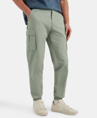 Super Combed Mercerized Cotton Woven Regular Fit Cargo Jogger - Iceberg Green