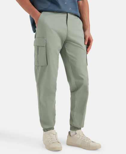 Super Combed Mercerized Cotton Woven Regular Fit Cargo Jogger - Iceberg Green