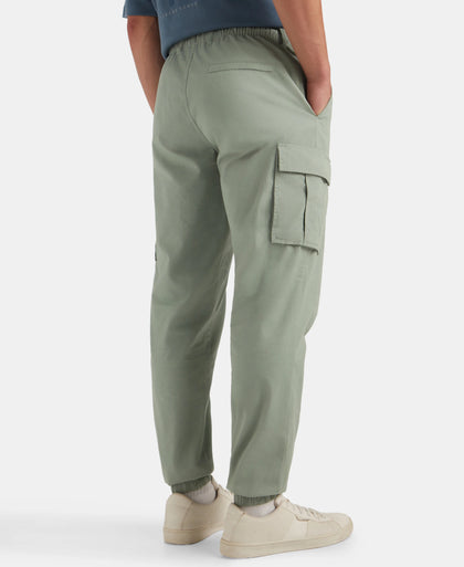 Super Combed Mercerized Cotton Woven Regular Fit Cargo Jogger - Iceberg Green