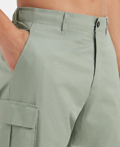 Super Combed Mercerized Cotton Woven Regular Fit Cargo Jogger - Iceberg Green