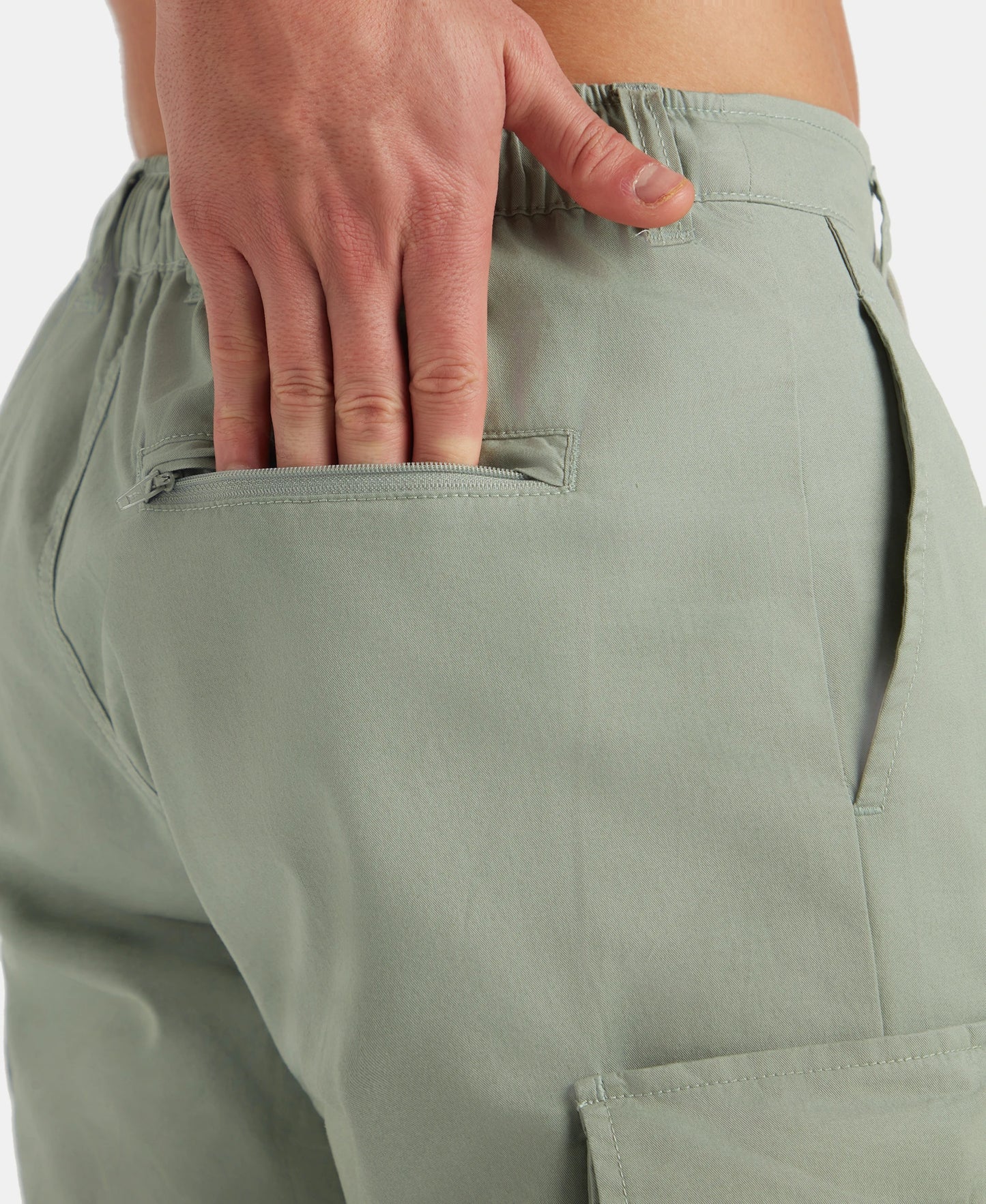 Super Combed Mercerized Cotton Woven Regular Fit Cargo Jogger - Iceberg Green