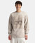 Super Combed Cotton Rich Oversized Fit Graphic Printed Full Sleeve T-Shirt - Dove