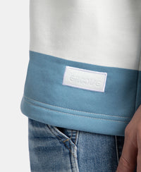 Super Combed Cotton Rich Full Sleeve Striped Polo T-Shirt with Ribbed Cuff - Blue Heaven & Snow White