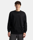 Super Combed Cotton Rich Oversized Graphic Printed Full Sleeve T-Shirt - Black