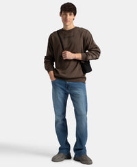 Super Combed Cotton Rich Oversized Graphic Printed Full Sleeve T-Shirt - Turkish Coffee